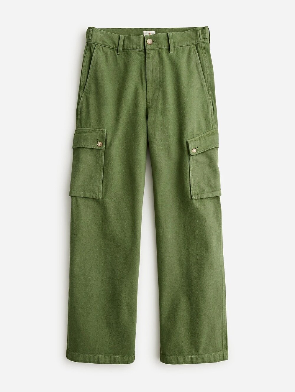 NWT J.Crew Green Wide Leg Cargo Heavyweight Twill Pants 28 High Rise Gorpcore